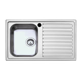 lavello saxt331a 86x50 cm destro, lavello in acciaio inox a una vasca, vista frontale