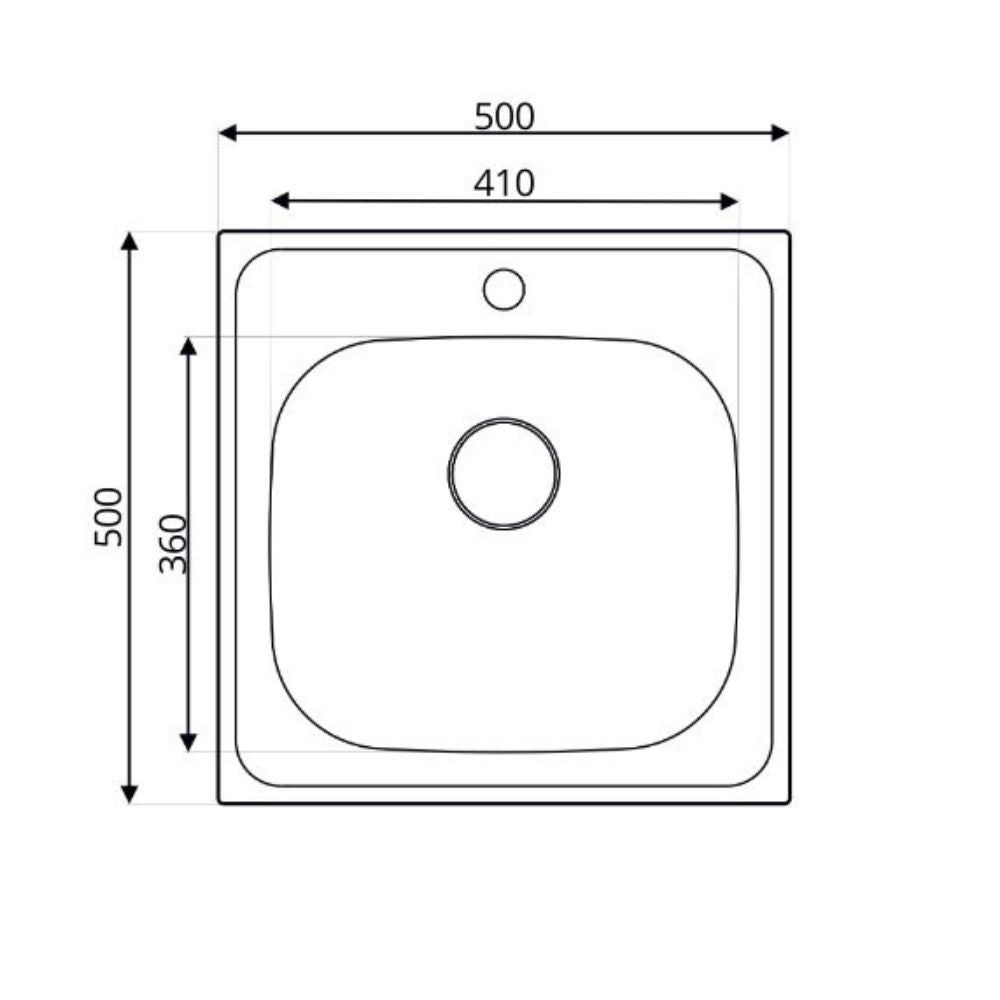 lavello 50x50 classic n24435as, lavello singolo installato in top cucina moderno