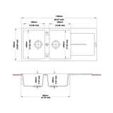 enigma d200 lavello 2 vasche e gocciolatoio croma, lavello installato su top cucina spazioso