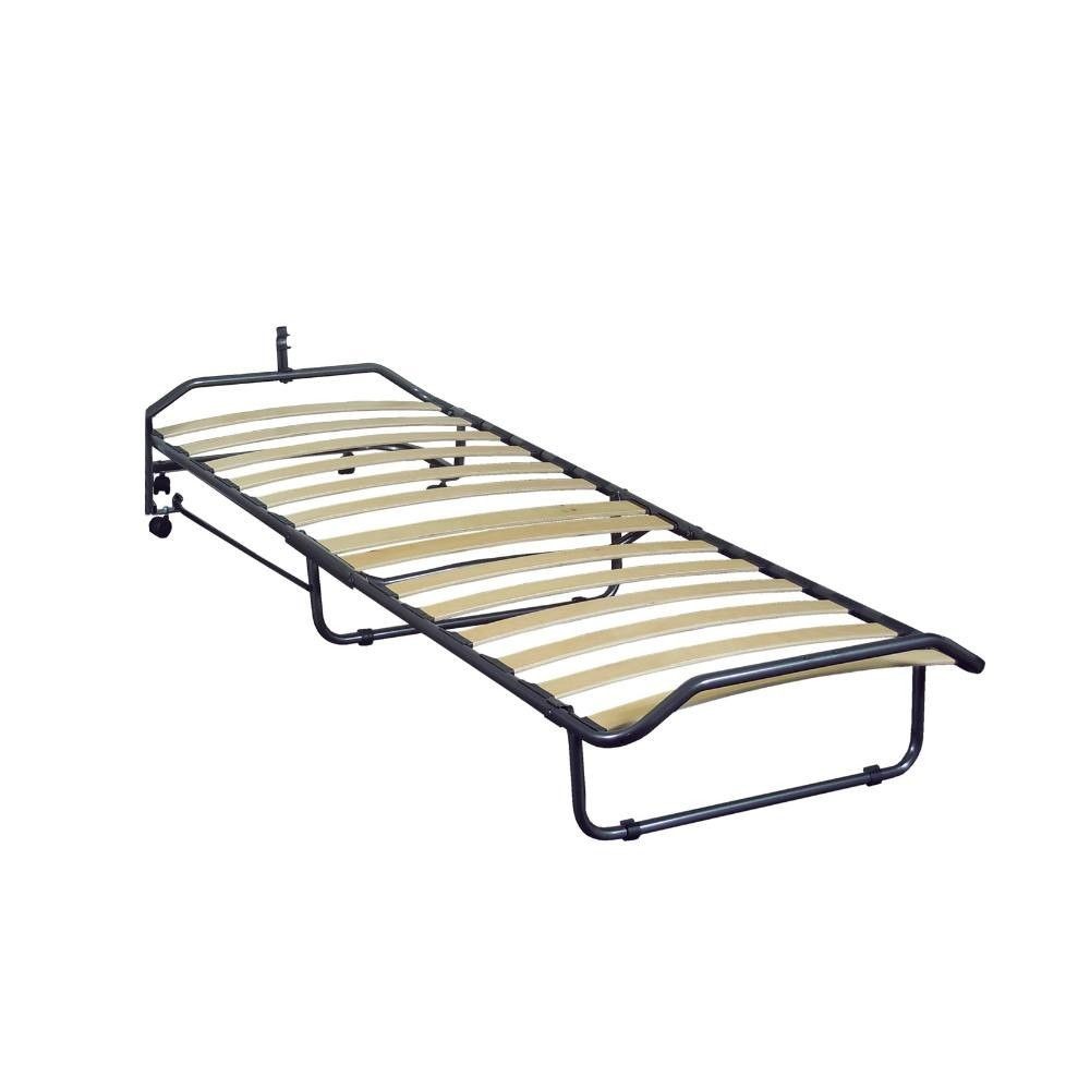 branda pieghevole con materasso 80x190x9 retepiegh per mobile giroletto, dettaglio della testata decorata con motivi classici o floreali