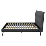 letto singolo stiletto con rete fissa in tessuto ash grigio, design accogliente pensato per comfort e stile