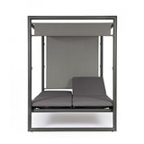 Daybed KONNOR in alluminio antracite con lettini reclinabili grigio scuro