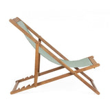 Set di 4 sdraio NOEMI in legno di acacia e tessuto verde salvia, reclinabili