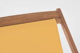 Set di 4 sdraio NOEMI in legno di acacia e tessuto giallo, reclinabili