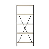 libreria axel con struttura in metallo nero e 5 mensole in rovere sonoma, libreria con scaffali aperti per una disposizione libera e creativa