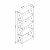 libreria axel con struttura in metallo nero e 5 mensole in rovere sonoma, complemento d'arredo indispensabile per casa o ufficio