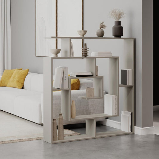 libreria labirent colore cashmere, libreria moderna con ripiani regolabili per libri e oggetti decorativi