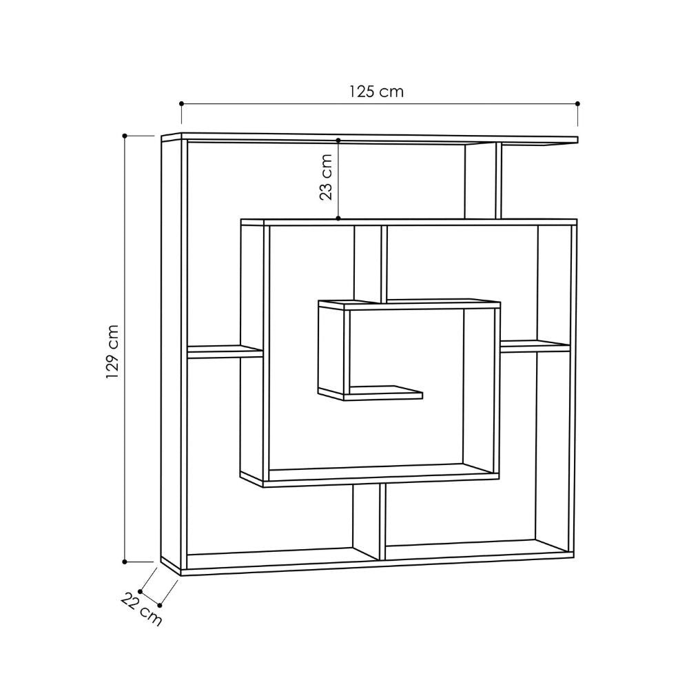 libreria labirent colore cashmere, design versatile per ambienti moderni, scandinavi o industriali