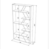 libreria tars bianca 84x24x157h rf1603242, dettaglio della struttura in legno o metallo, robusta e funzionale
