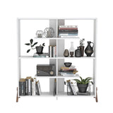 libreria kipp bianca, vista ambientata in soggiorno o studio con libreria a giorno