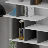 libreria design apollon bianco antracite, ideale per organizzare libri, piante e accessori d'arredo