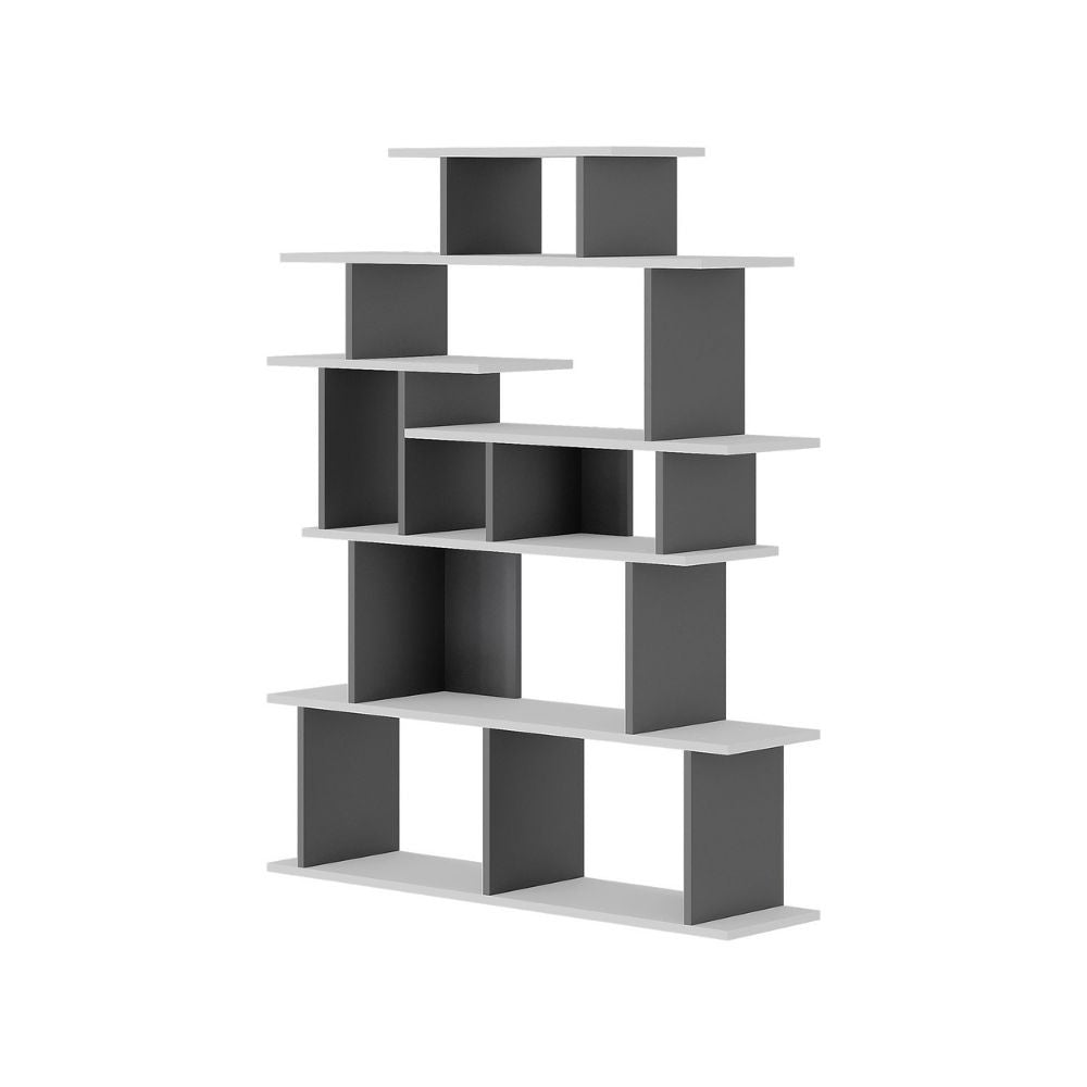 libreria design apollon bianco antracite, libreria con scaffali aperti per una disposizione libera e creativa