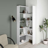 libreria wish estensibile angolare bianca 200h, design versatile per ambienti moderni, scandinavi o industriali