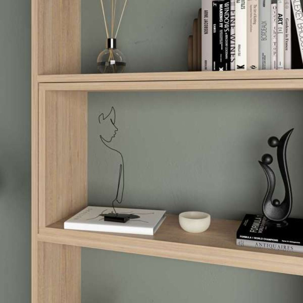 libreria wish estensibile angolare rovere 200h, libreria con scaffali aperti per una disposizione libera e creativa