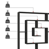 libreria labirent colore antracite, design versatile per ambienti moderni, scandinavi o industriali