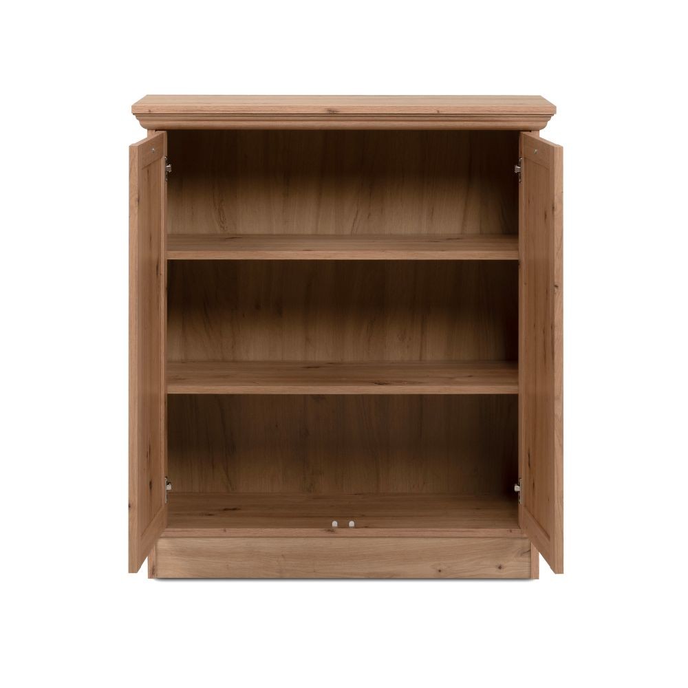 credenza timber 01a con 2 ante colore rovere anticato, madia moderna per contenere stoviglie, tovaglie e oggetti decorativi