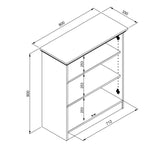credenza timber 01a con 2 ante colore rovere anticato, mobile contenitore versatile con cassetti o ripiani interni