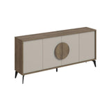 madia gora 180 cm struttura colore noce hitit con ante cashmere, design lineare per uno stile contemporaneo ed elegante