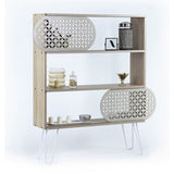 libreria 3 ripiani illia rovere nero 94x25x117 mt1905121, vista ambientata in soggiorno, sala da pranzo o ingresso