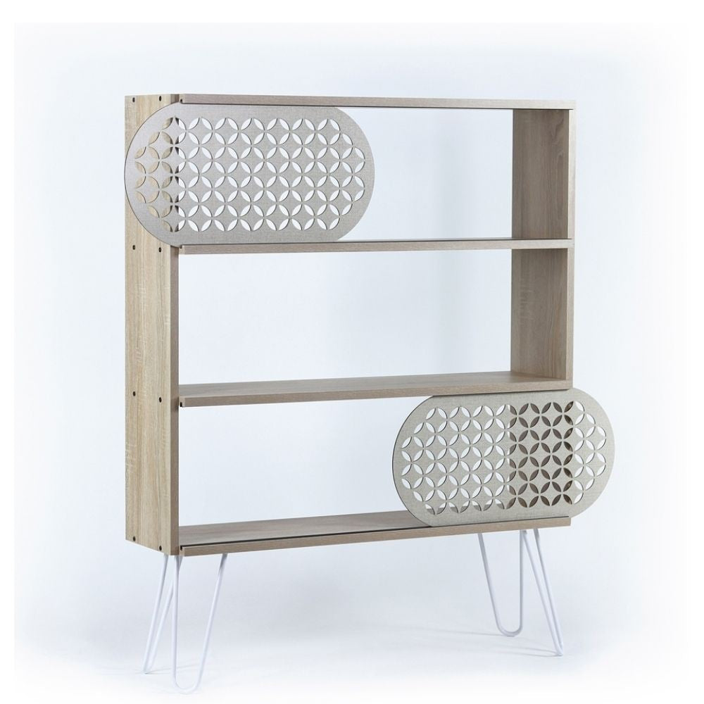 libreria 3 ripiani illia rovere nero 94x25x117 mt1905121, design lineare per uno stile contemporaneo ed elegante