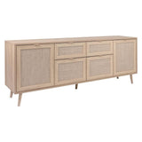 madia bali 51b 4 ante e due cassetti effetto vimini, perfetta per arredare con funzionalità ambienti living e cucina