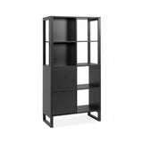 credenza a giorno sumatra20a antracite bifacciale, dettaglio delle maniglie e finitura del materiale