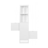 credenza a giorno sumatra20a bianca bifacciale, madia moderna per contenere stoviglie, tovaglie e oggetti decorativi