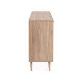 madia kuta51a rovere sonoma 3 cassetti e 3 ante effetto rafia, perfetta per arredare con funzionalità ambienti living e cucina