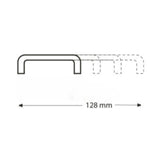 maniglia per armadio gsg120 in alluminio finitura cromata, vista laterale della maniglia con viti di fissaggio
