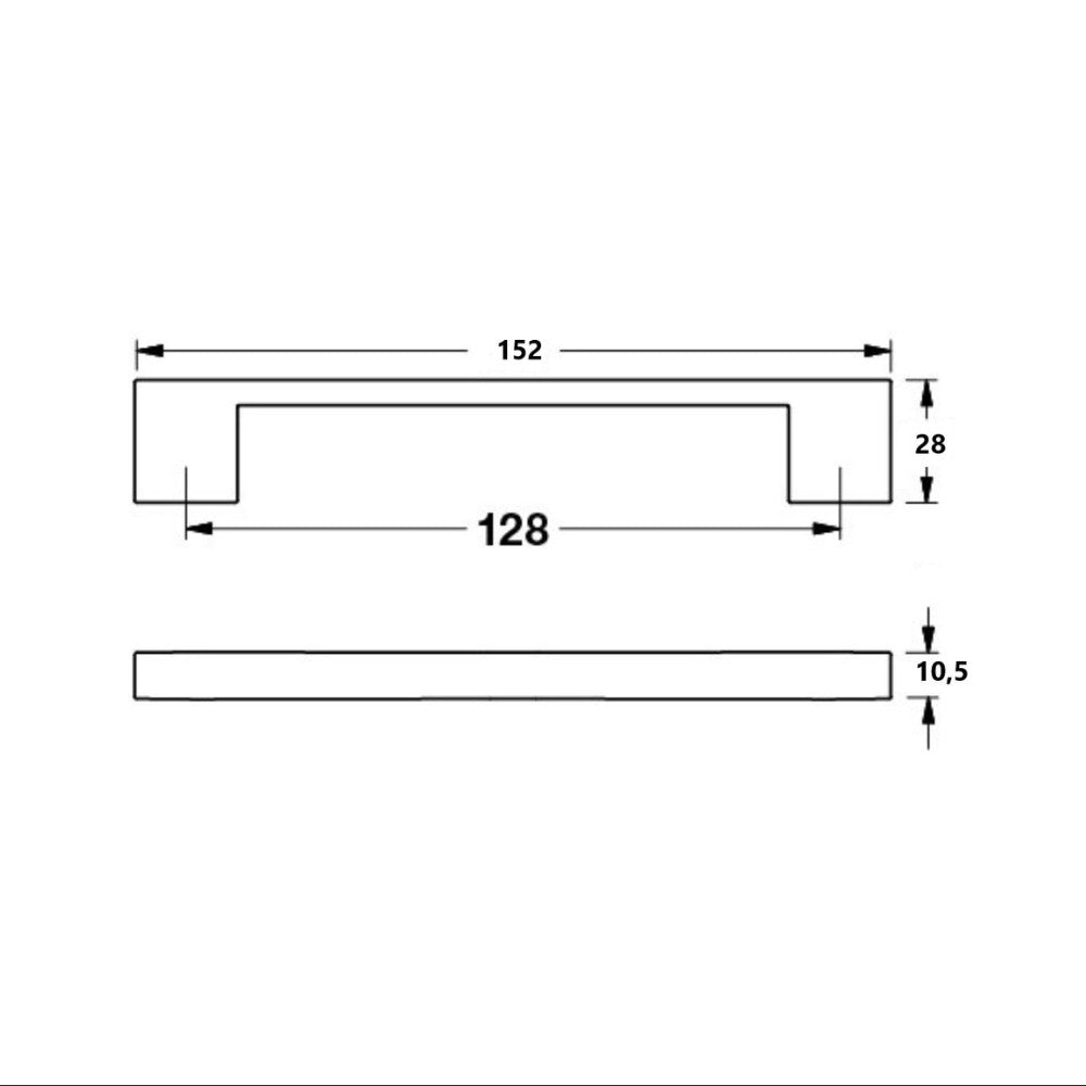 maniglia isil 128 mm colore nero, dettaglio della finitura e forma della maniglia