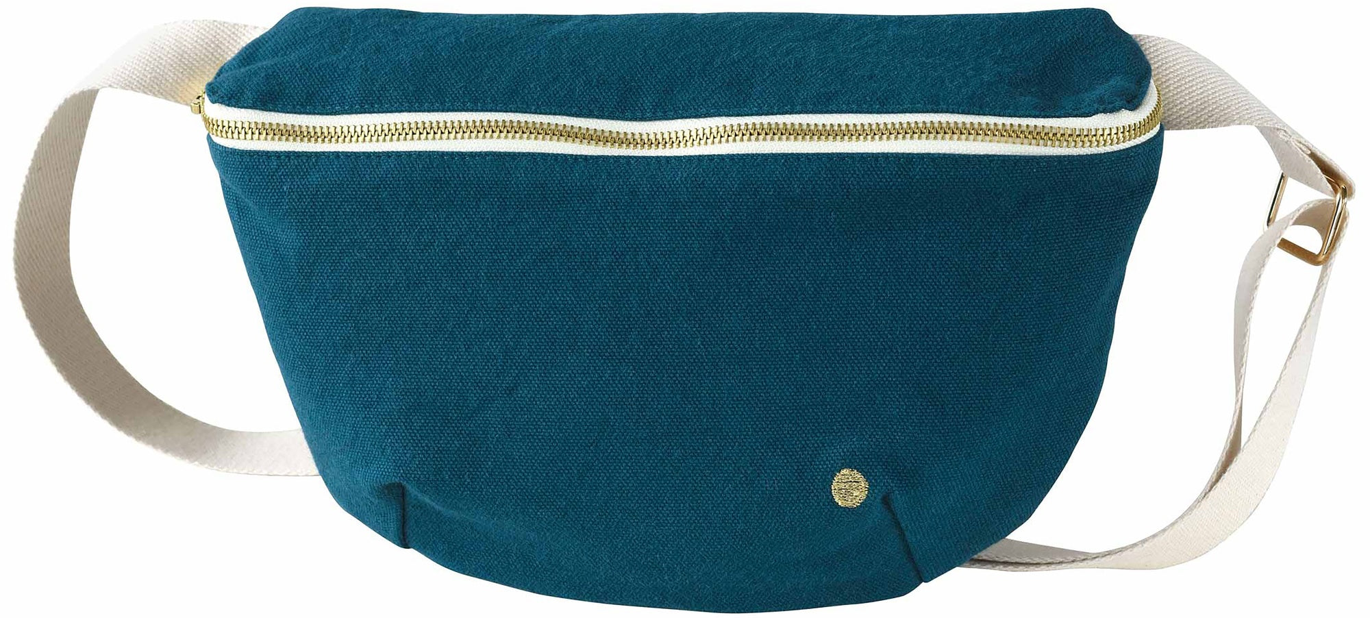 marsupio iona uragano, colore uragano, taglia 19 x 28. vista frontale del marsupio in tessuto naturale su fondo neutro