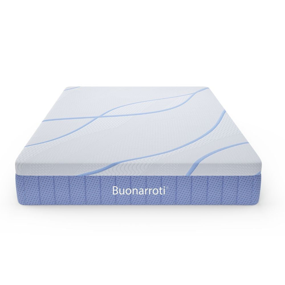 materasso matrimoniale pergamo con molle insacchettate e tessuto poliestere antiscivolo 160x190xh30 cm., vista laterale per evidenziare lo spessore e la struttura