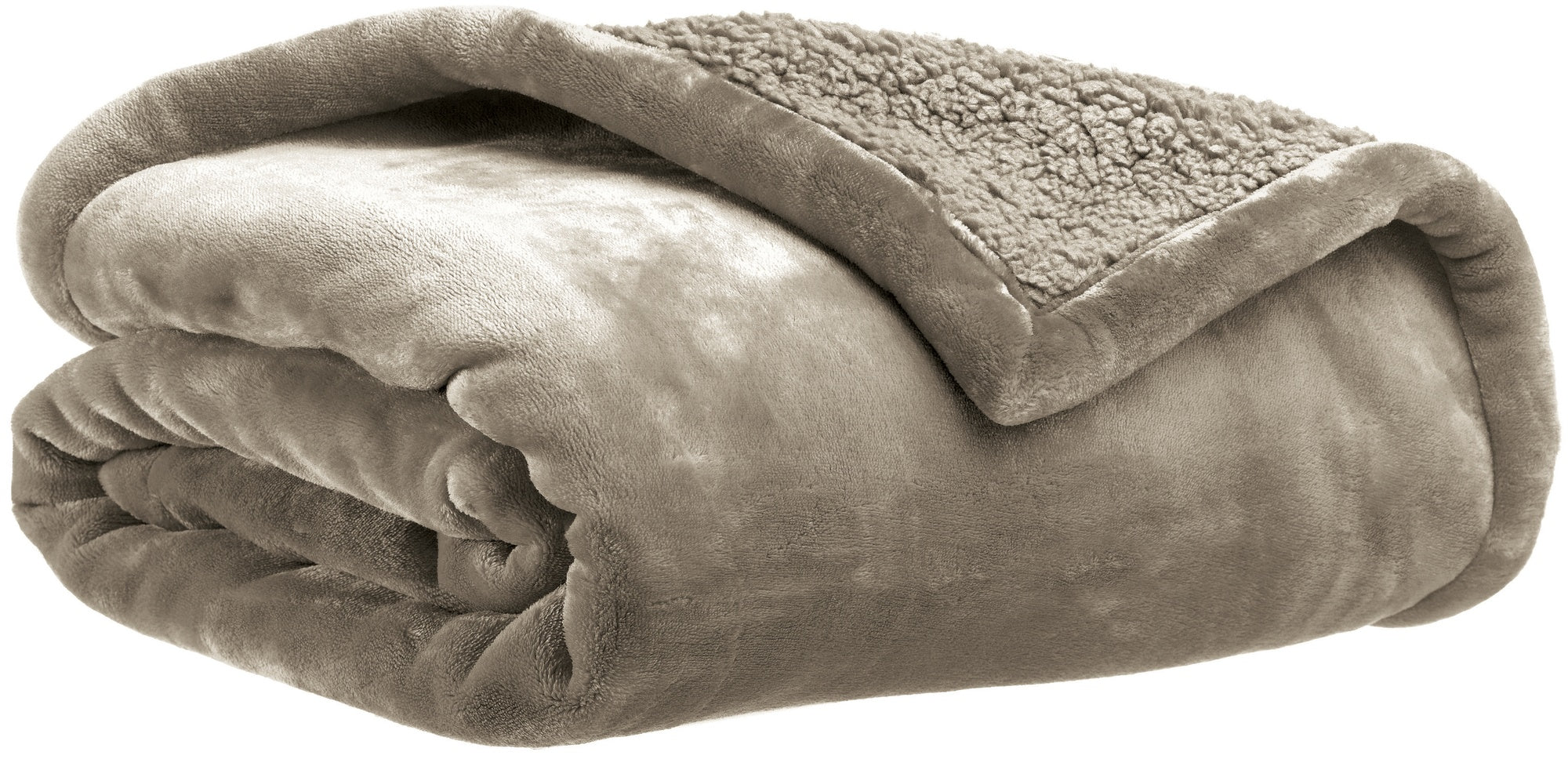 maxi plaid michka ciottolo, colore ciottolo, taglia 180 x 220. plaid piegato in vista frontale su fondo bianco, perfetto per...