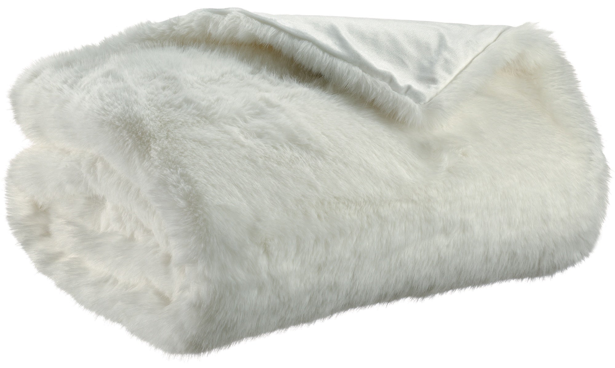 maxi plaid riciclato nolan neve, colore neve, taglia 180 x 220. plaid piegato in vista frontale su fondo bianco, perfetto...