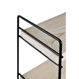 scaffale hobby 3 ripiani 40x13x40 nero asz1571, dettaglio dei supporti invisibili e fissaggio a parete