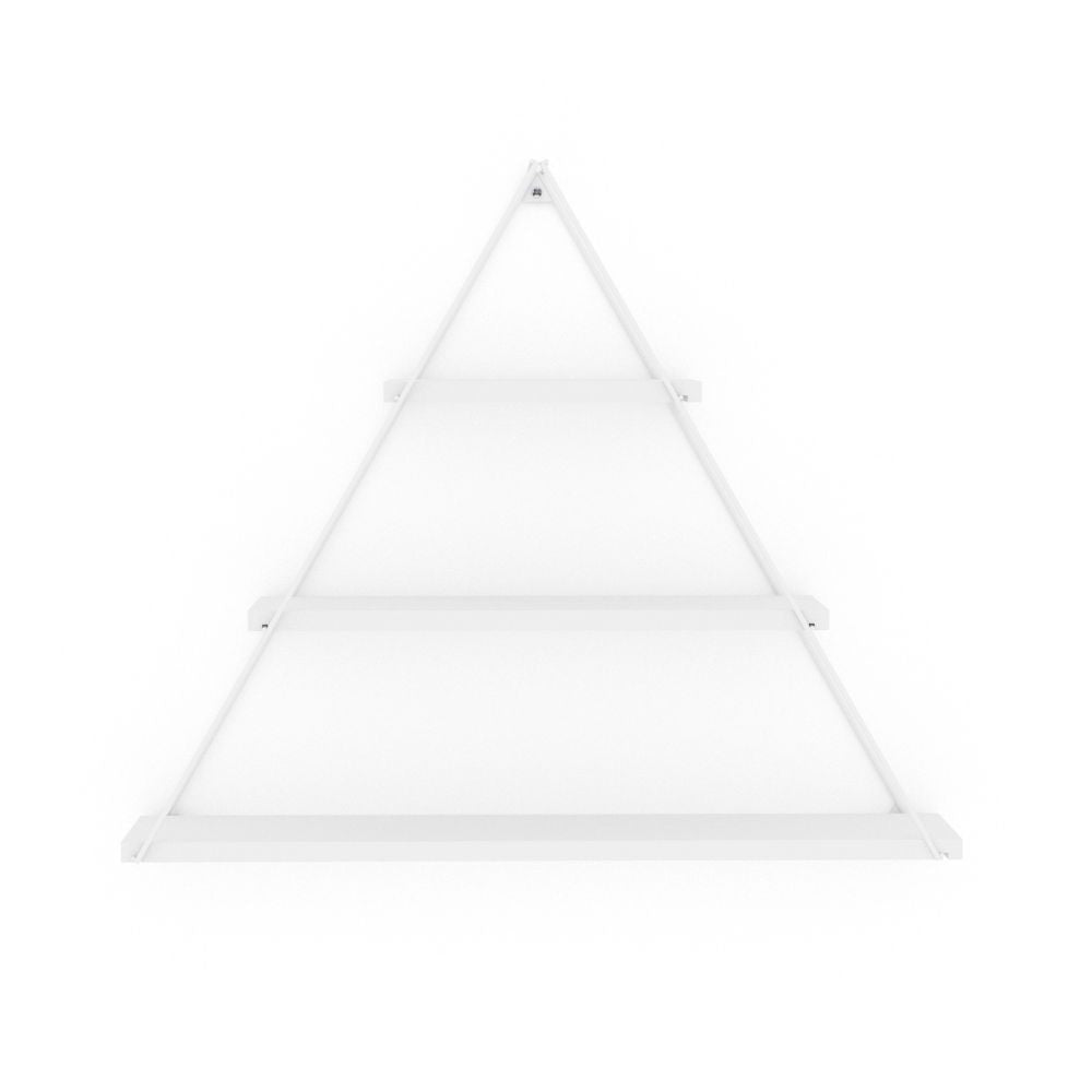 mensola triangolare 3 ripiani moset bianco totale mt191006, vista ambientata in soggiorno, cucina o bagno