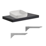 mensolone da bagno 80x48 con lavabo da appoggio colore antracite, dettaglio delle ante e finiture resistenti all’umidità