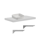 mensolone da bagno 100x47 con lavabo da appoggio colore bianco, dettaglio delle ante e finiture resistenti all’umidità