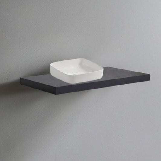 mensolone da bagno 100x47 con lavabo da appoggio colore antracite, mobile bagno moderno con lavabo integrato