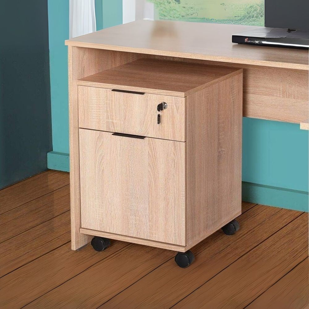 cassettiera da ufficio con ruote rkm311, scrivania moderna per ufficio con ampio piano di lavoro