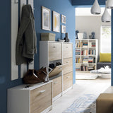 scarpiera nepo 3 scomparti colore rovere, ideale per tenere tutto in ordine anche negli spazi piccoli