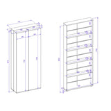 scarpiera lugo 02a con 2 ante e 5 scomparti colore bianco, ambientazione d’arredo con il prodotto protagonista