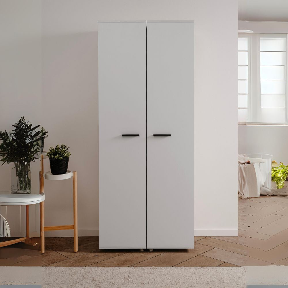 scarpiera lugo 02a con 2 ante e 5 scomparti colore bianco, scarpiera salvaspazio con ante battenti o a ribalta