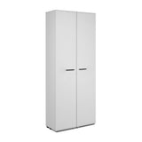 scarpiera lugo 02a con 2 ante e 5 scomparti colore bianco, design sottile per essere posizionato in nicchie o pareti strette