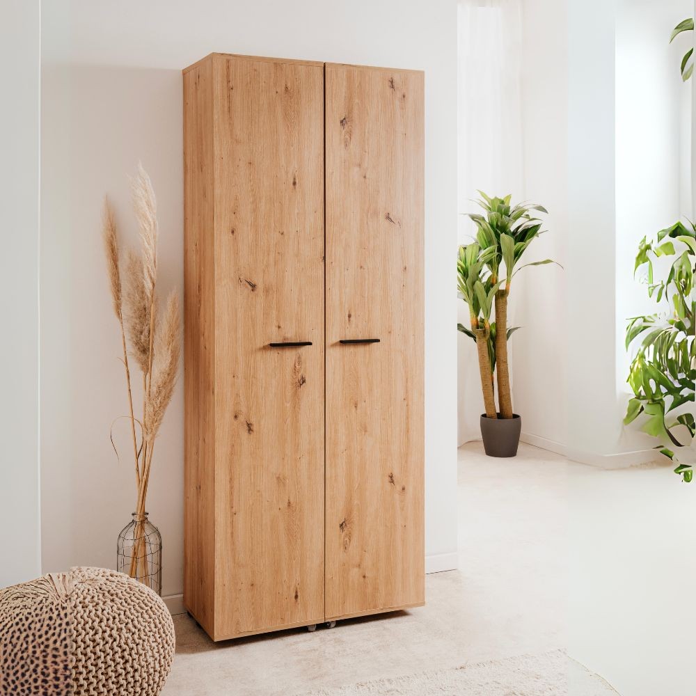 scarpiera lugo 02a con 2 ante e 5 scomparti colore quercia, ideale per tenere tutto in ordine anche negli spazi piccoli