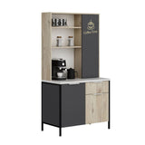 mobile multiuso andy 3 ante e 1 cassetto colore rovere chiaro e antracite, ideale per tenere tutto in ordine anche negli spazi piccoli