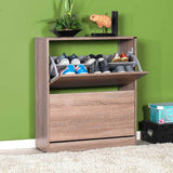 scarpiera shc520 a due ante a ribalta rovere, vista ambientata in corridoio o zona servizio