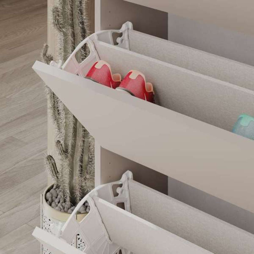 scarpiera shc540mocha quattro ante a ribalta light mocha, finitura moderna e funzionale per ogni ambiente della casa