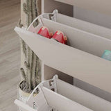 scarpiera shc540mocha quattro ante a ribalta light mocha, finitura moderna e funzionale per ogni ambiente della casa