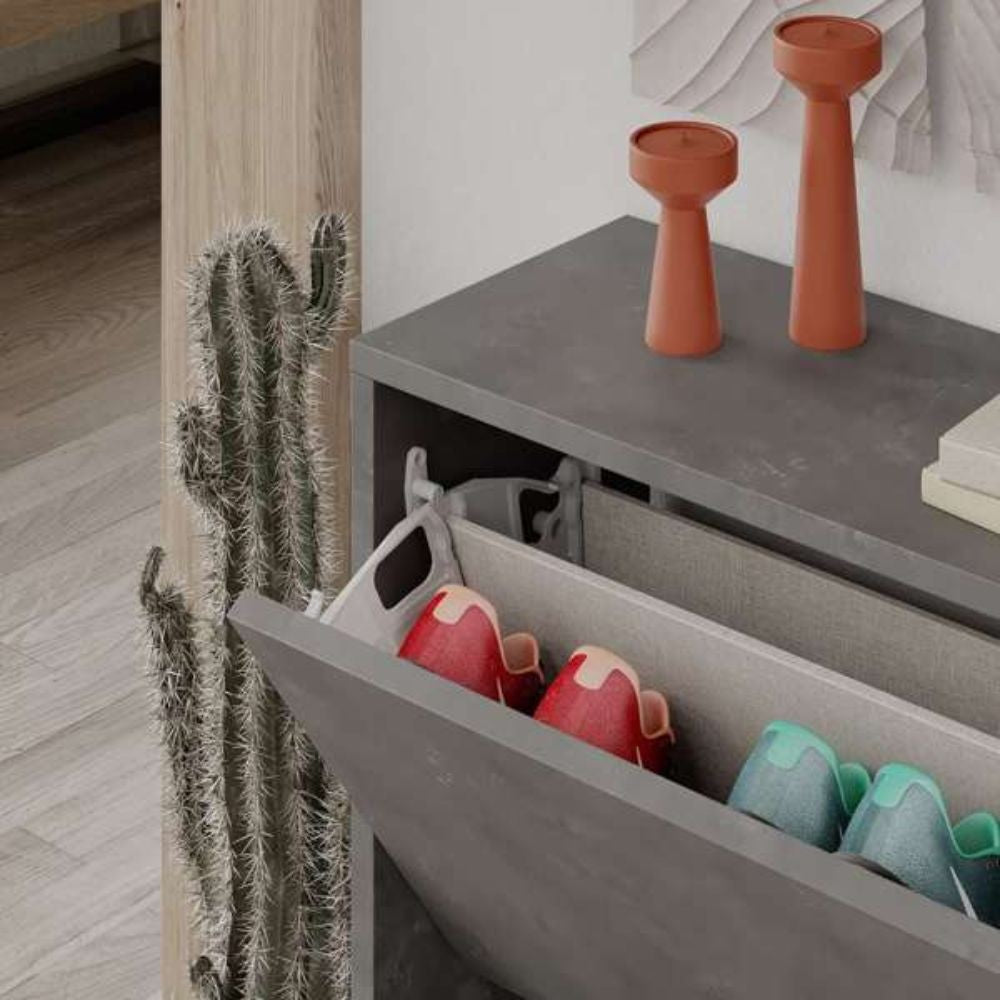 scarpiera shc520retro due ante a ribalta grigio retro, ideale per tenere tutto in ordine anche negli spazi piccoli